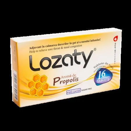 Lozaty propolis fara zahar, 16 tablete, Meksmar