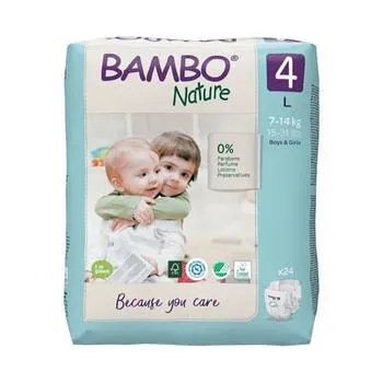 Scutece Eco Friendly Nr. 4, 7-14kg, 24 bucati, Bambo Nature