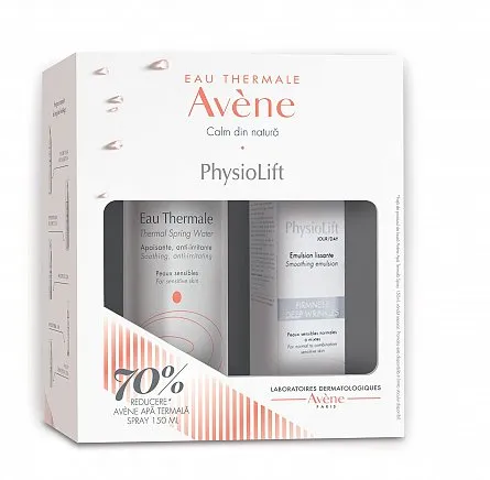 AVENE Physiolift emulsie x 30ml + apa termala - reducere 70%