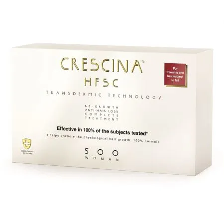 Tratament complet Crescina Transdermic HFSC 500 WOMAN, 10 fiole + 10 fiole, Labo