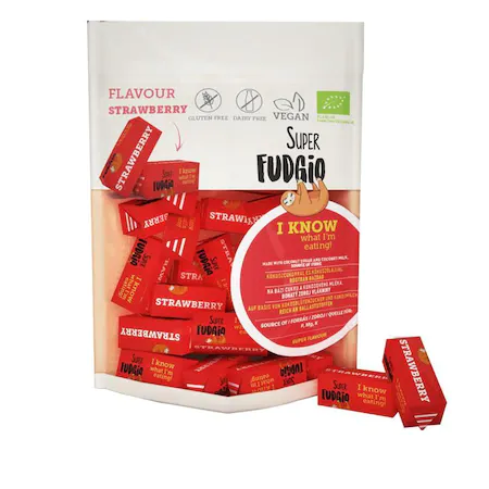 Super Fudgio caramele aroma capsuni eco x 150 grame