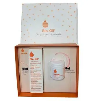 Pachet Ulei pentru ingrijirea pielii 200ml + 50% reducere Gel pentru ingrijirea pielii uscate 100ml, Bio Oil