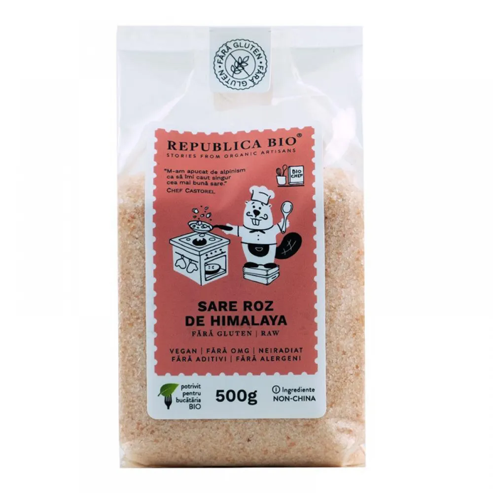 Sare roz de Himalaya fina fara gluten (500 grame), Republica Bio