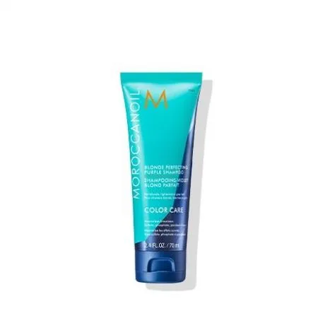 Sampon pentru par blond Blonde Perfecting Purple, 70 ml, Moroccanoil