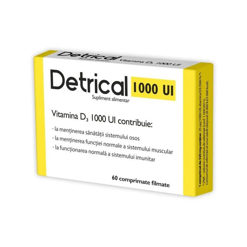 Zdrovit Detrical D3 1000UI x 60 comprimate filmate