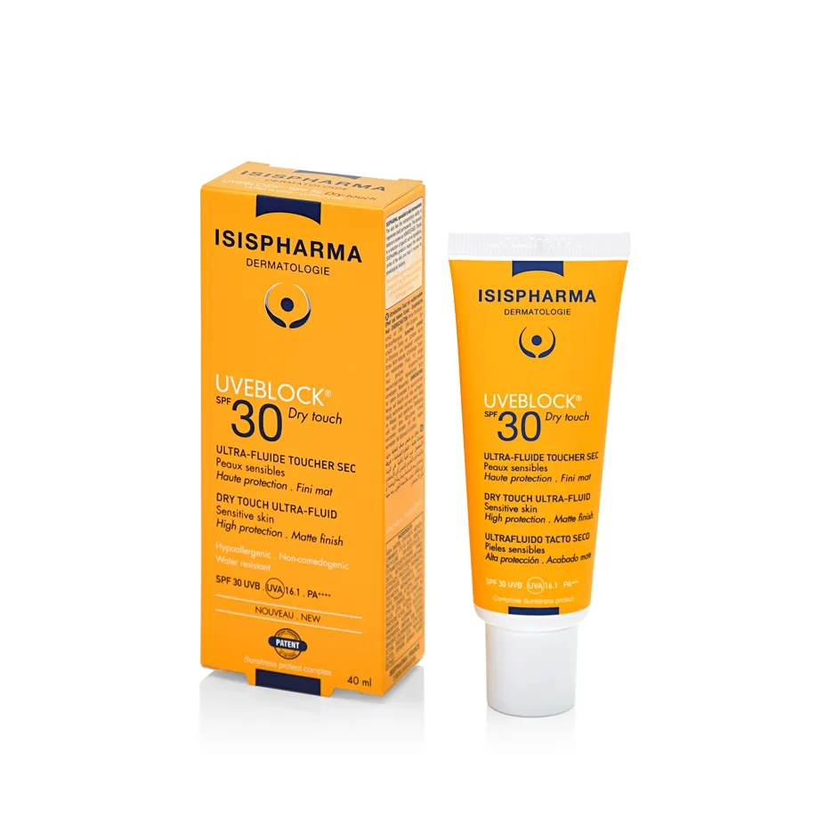 Fluid protector cu efect matifiant UVEBLOCK SPF30 Dry Touch, 40 ml, ISISPHARMA