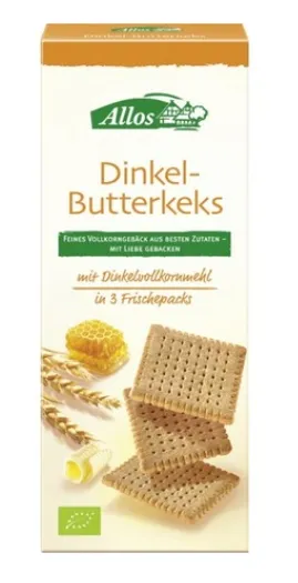 Biscuiti din spelta cu unt si miere ECO 150g (Allos)