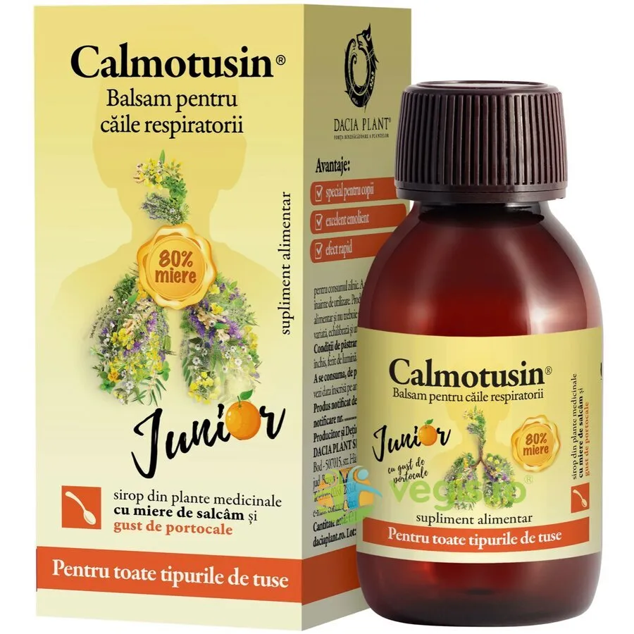 Calmotusin Junior Sirop cu Gust de Portocale x 100ml
