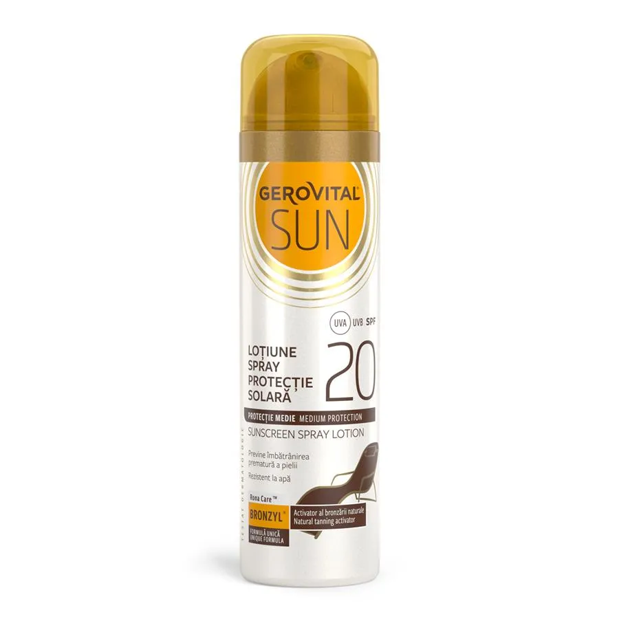 Lotiune spray protectie solara SFP20, 150 ml, Gerovital Sun 4644