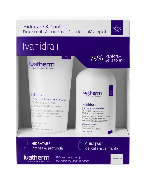 IVATHERM Ivahidra+crema hidratanta corp 200ml+gel curatare 250ml
