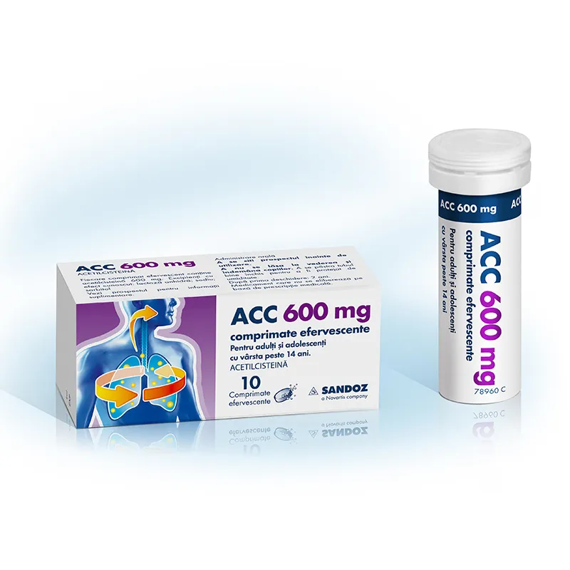 ACC 600mg ,10 comprimate efervescente in tub