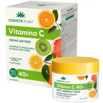 Crema antirid de zi si noapte 40+ cu Vitamina C si extract din citrice, 50 ml, Cosmetic Plant