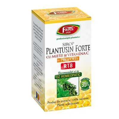 Sirop Plantusin Forte cu miere si propolis - Fares,100ml