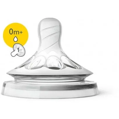 AVENT Tetina Natural,0 luni, SCF041/27, 2 bucati, debit adaptat la nevoile bebelusului