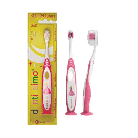 Dentissimo periuta de dinti pink copii Kids 2-6 years Soft bristles