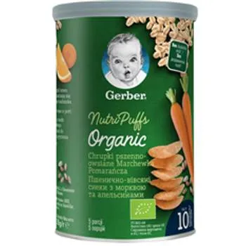 Gustare cu cereale, morcovi si portocale +10 luni, 35g, Gerber