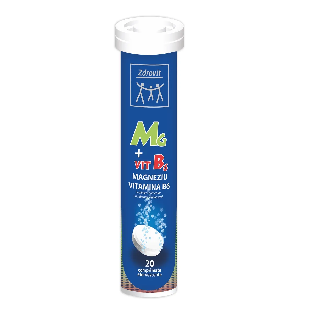 Magneziu + Vitamina B6 , 20 comprimate efervescente , Zdrovit