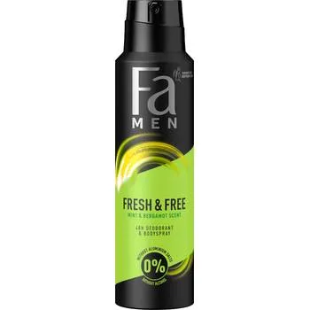 Deodorant spray cu mint si bergamot Fresh & Free Men, 150ml, Fa