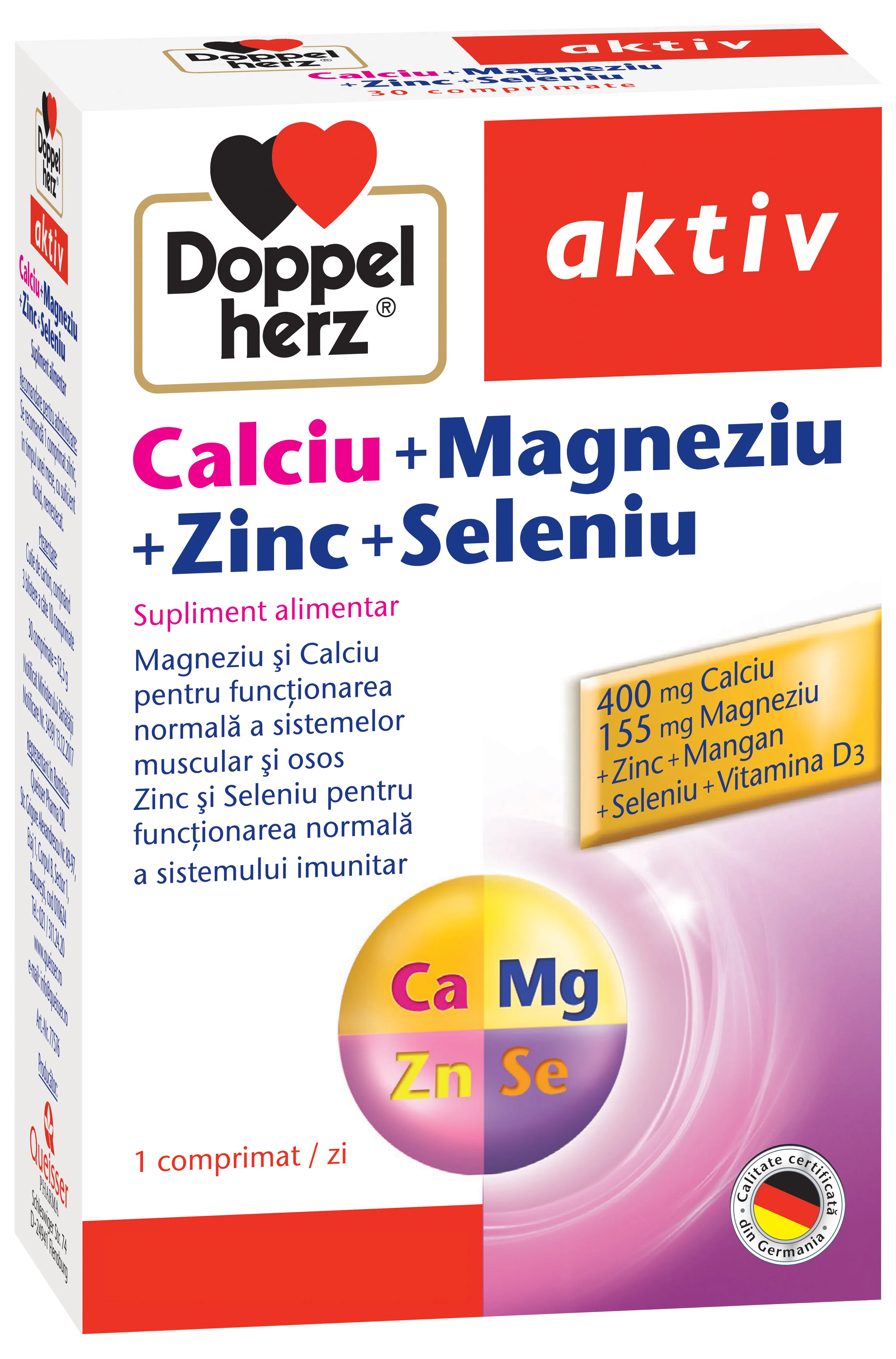 Doppel Herz Aktiv Ca+Mg+Zn+Se x 30cpr