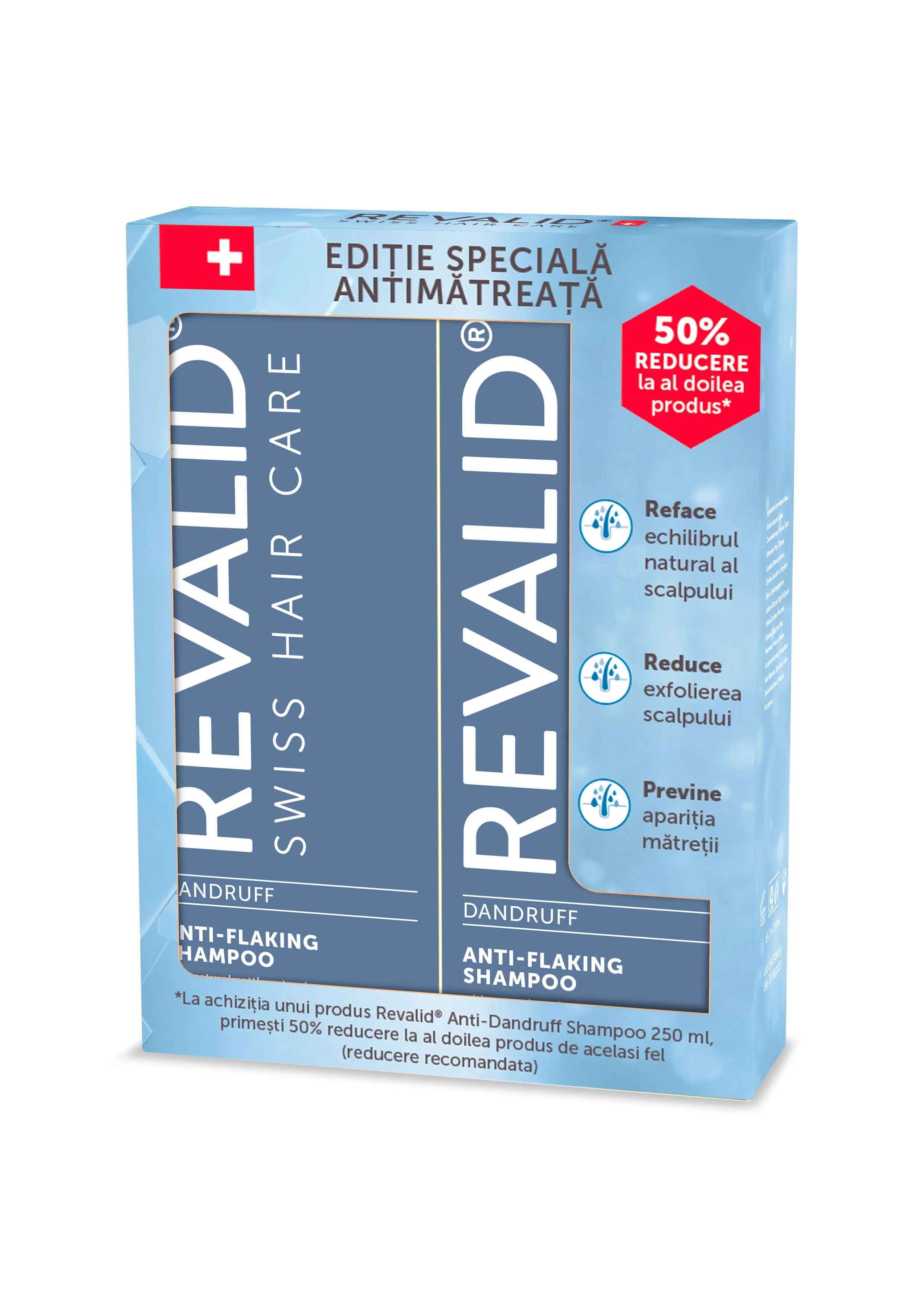 REVALID Sampon anti-matreata x 250ml 1+1-50%