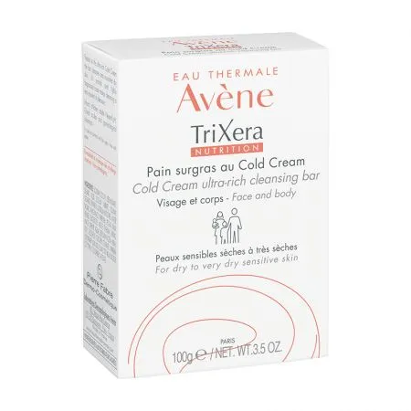 Sapun hidratant pentru piele sensibila si uscata Trixera Nutrition, 100 g, Avene