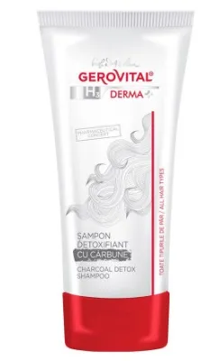 Sampon detoxifiant cu carbune H3 Derma+, 200 ml, Gerovital 413