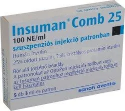 INSUMAN COMB 25 100UI/ml x 5 - CARTUSE SUSP. INJ. IN CARTUS 100UI/ml SANOFI - AVENTIS DEU