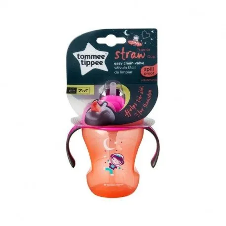 Tommee Tippee Cana Easy Drink cu pai, roz/portocaliu, 230ml, 1 bucata