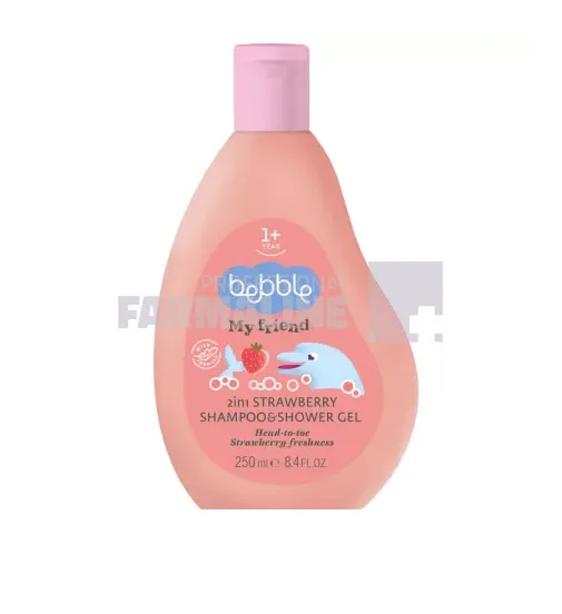 Bebble my friend Sampon Gel 2 in 1 capsuni 250 ml
