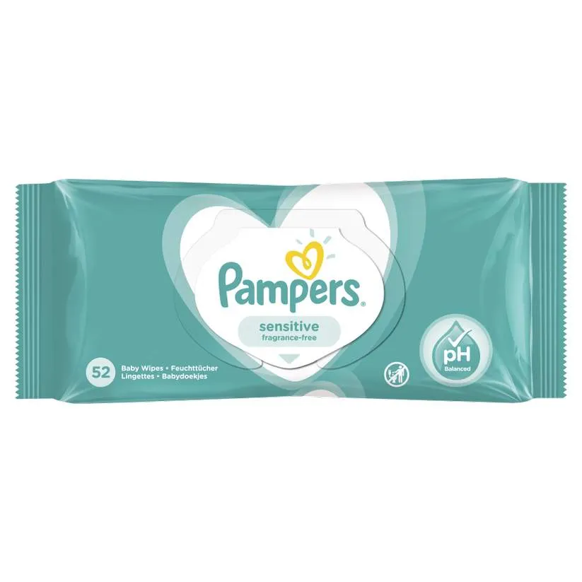 PAMPERS SERVETELE UMEDE BABY SENSITIVE 52 BUCATI