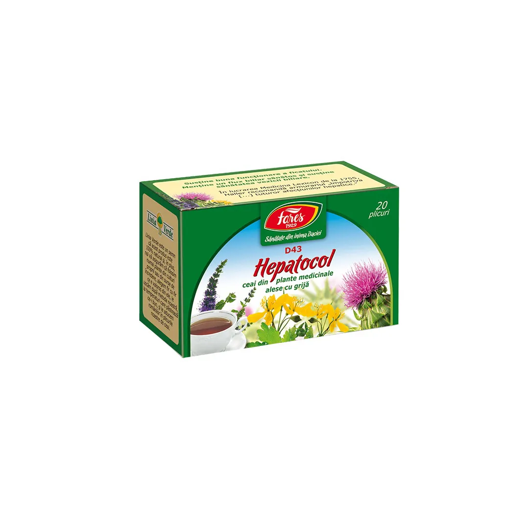Ceai Hepatocol D43, 20 plicuri, Fares