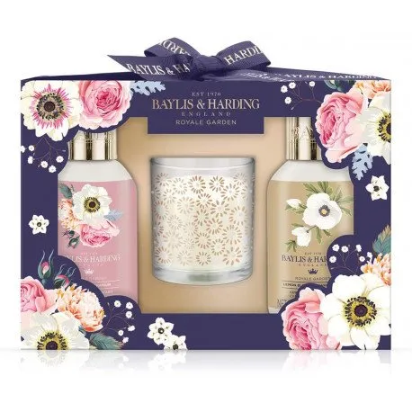 Baylis & Harding Set 3 piese RG193PCAN – Lumânare 60g/Crema de dus 100ml/Sapun lichid 100ml