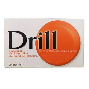 Drill cu miere si aroma de trandafiri, 24 pastile, Pierre Fabre