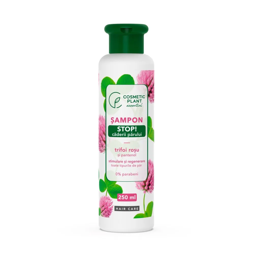 Sampon Stop! caderii parului cu trifoi rosu si pantenol, 250 ml, Cosmetic Plant