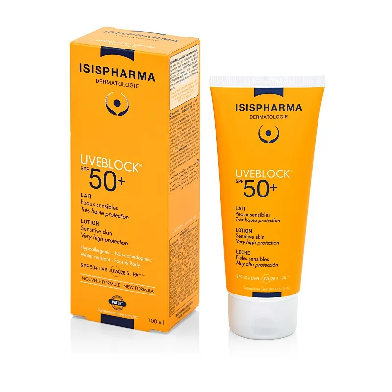 Loțiune protecție solară hidratantă UVEBLOCK 50+, 100 ml, ISISPHARMA