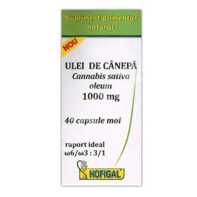 Hofigal Ulei de canepa 40 capsule moi 1000 mg