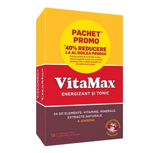 Pachet Vitamax, 15 capsule + 15 capsule, Perrigo