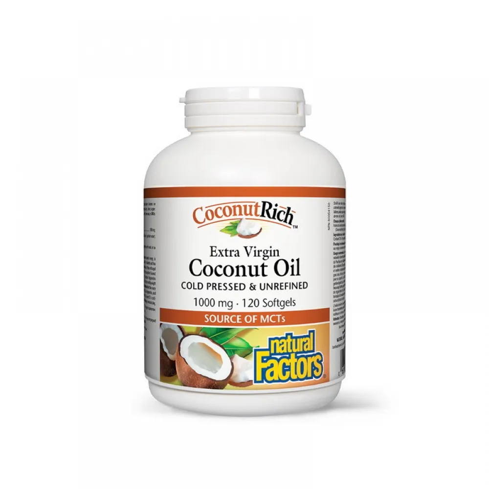 Ulei de cocos biologic extravirgin 1000 mg (120 capsule), Natural Factors