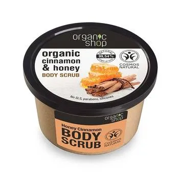 Scrub de corp cu Miere si Scortisoara, 250ml, Organic Shop