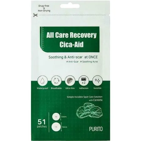 Plasturi acnee All Care Recovery Cica-Aid, 51 bucati, Purito