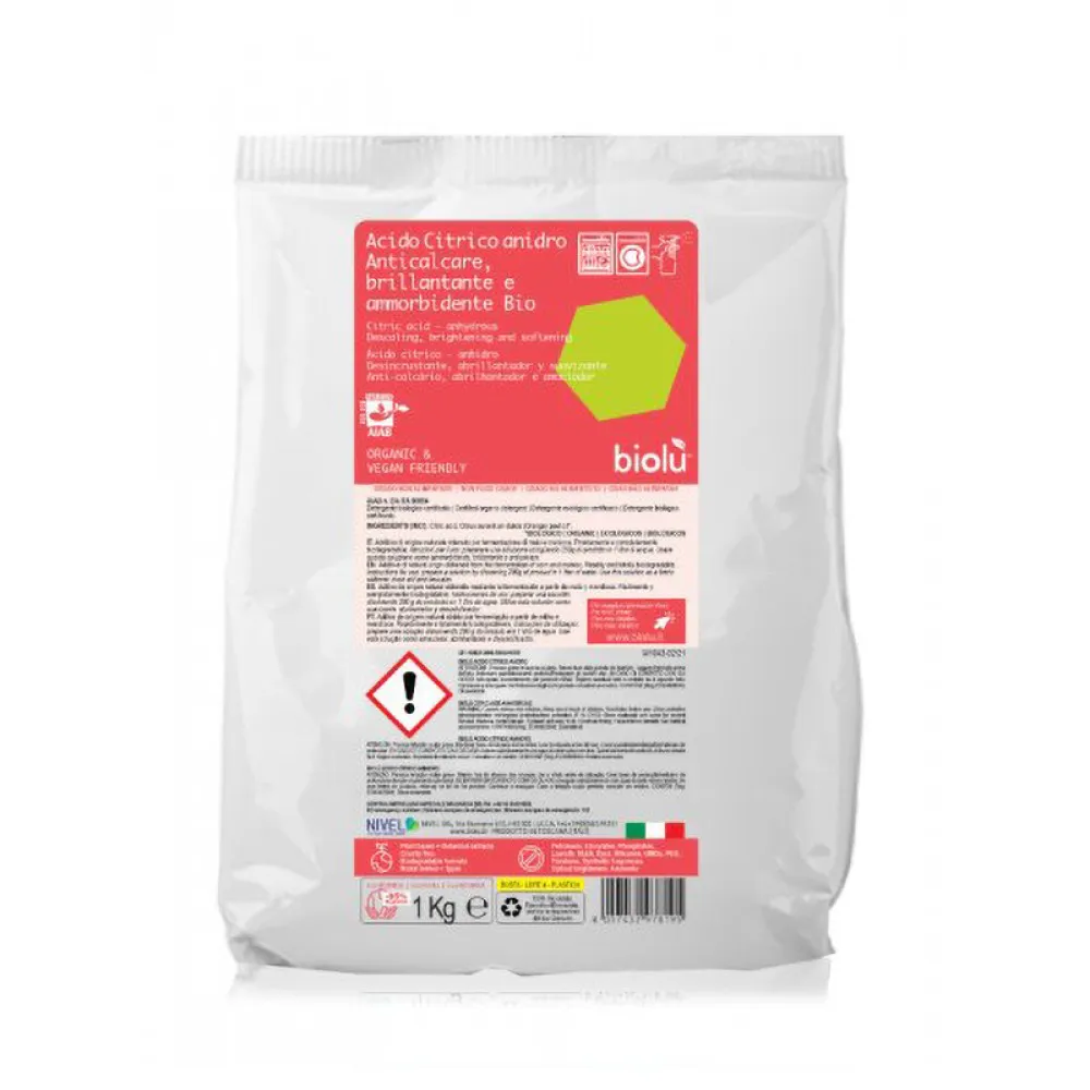 Acid citric ecologic pentru rufe (inlocuitor de balsam) (450g), Biolu
