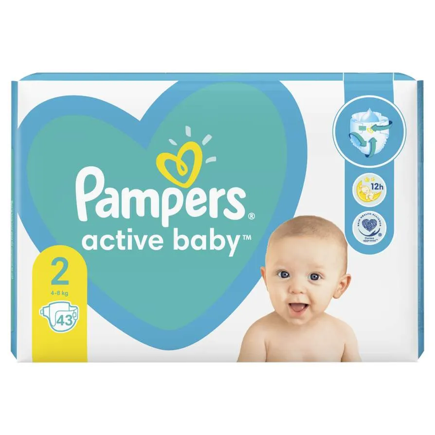 PAMPERS ACTIVE BABY 4-8KG SCUTECE 43 BUCATI MARIMEA 2