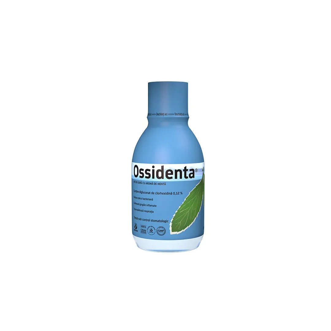 Apa de gura cu aroma de menta Ossidenta, 250 ml, Biofarm