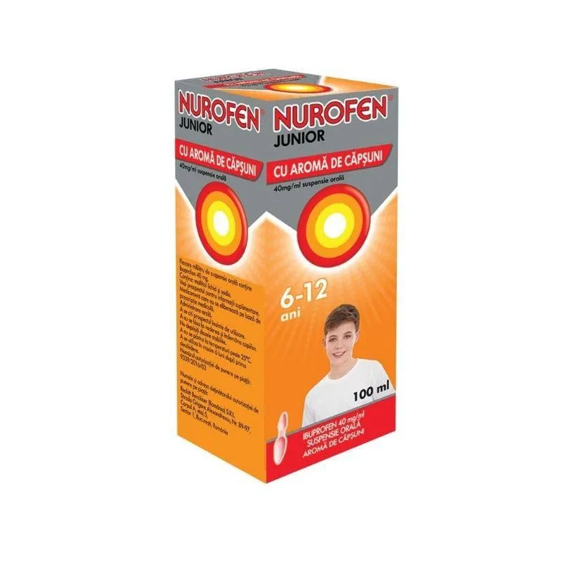NUROFEN JUNIOR, CU AROMA DE CAPSUNI 40 mg/ml x 1 SUSP. ORALA 40mg/ml RECKITT BENCKISER R