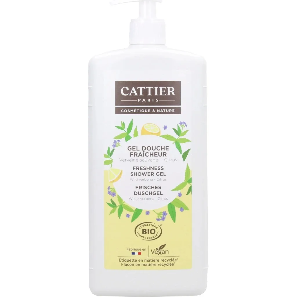 Gel de dus bio cu verbina salbatica si citrice, 1000 ml, Cattier