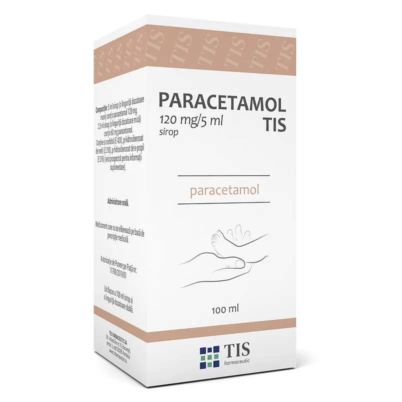 Paracetamol Tis pentru copii, 120 mg/5 ml, 100 ml, Tis Farmaceutic