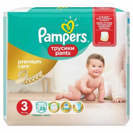 Pampers nr. 3 Premium Care pants 6-11kg, 28 buc