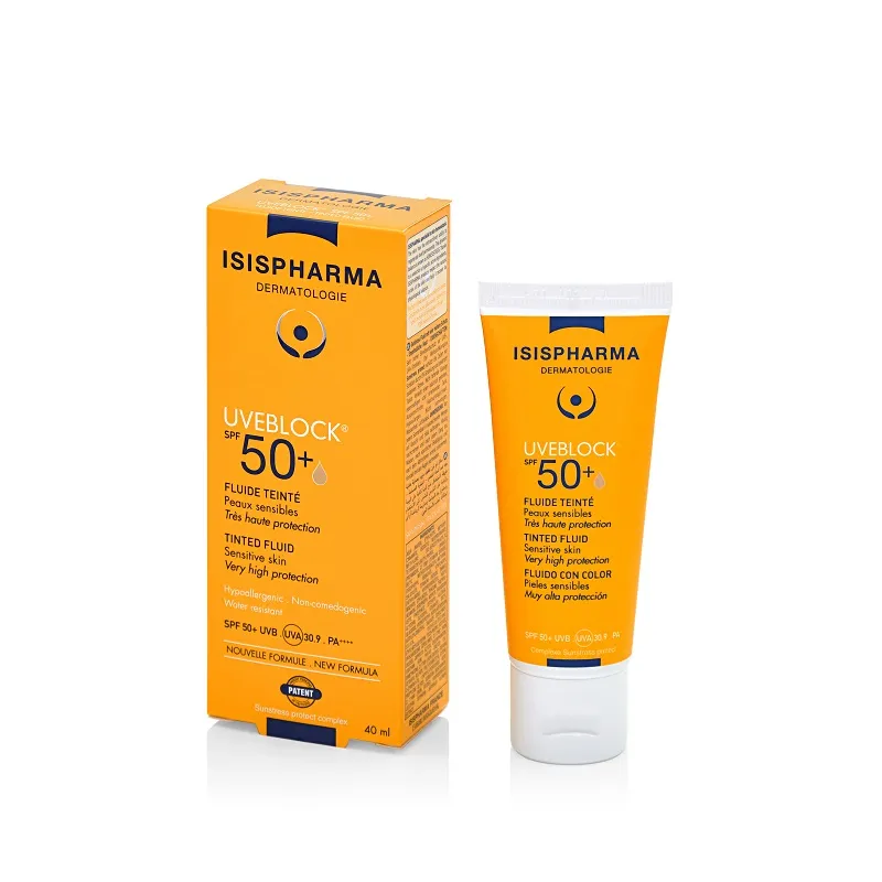 Fluid nuanțator UVEBLOCK SPF 50+ Tinted Fluid, 40 ml, ISISPHARMA