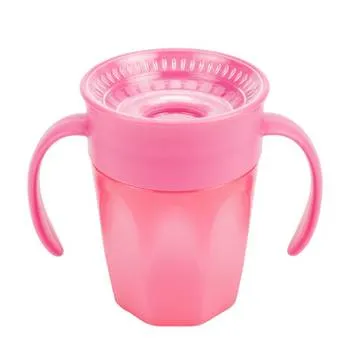 Canita roz cu manere Cheers 360, 200ml, Dr. Brown's