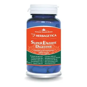 Super Enzime Digestive, 10 capsule, Herbagetica